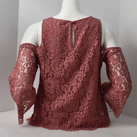 Lace Shoulder Cut Out Blouse - Picture 2 of 6